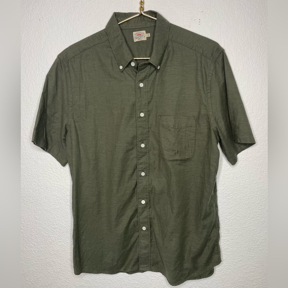 Faherty shirt men’s short sleeve sz Large button up olive - Picture 1 of 6